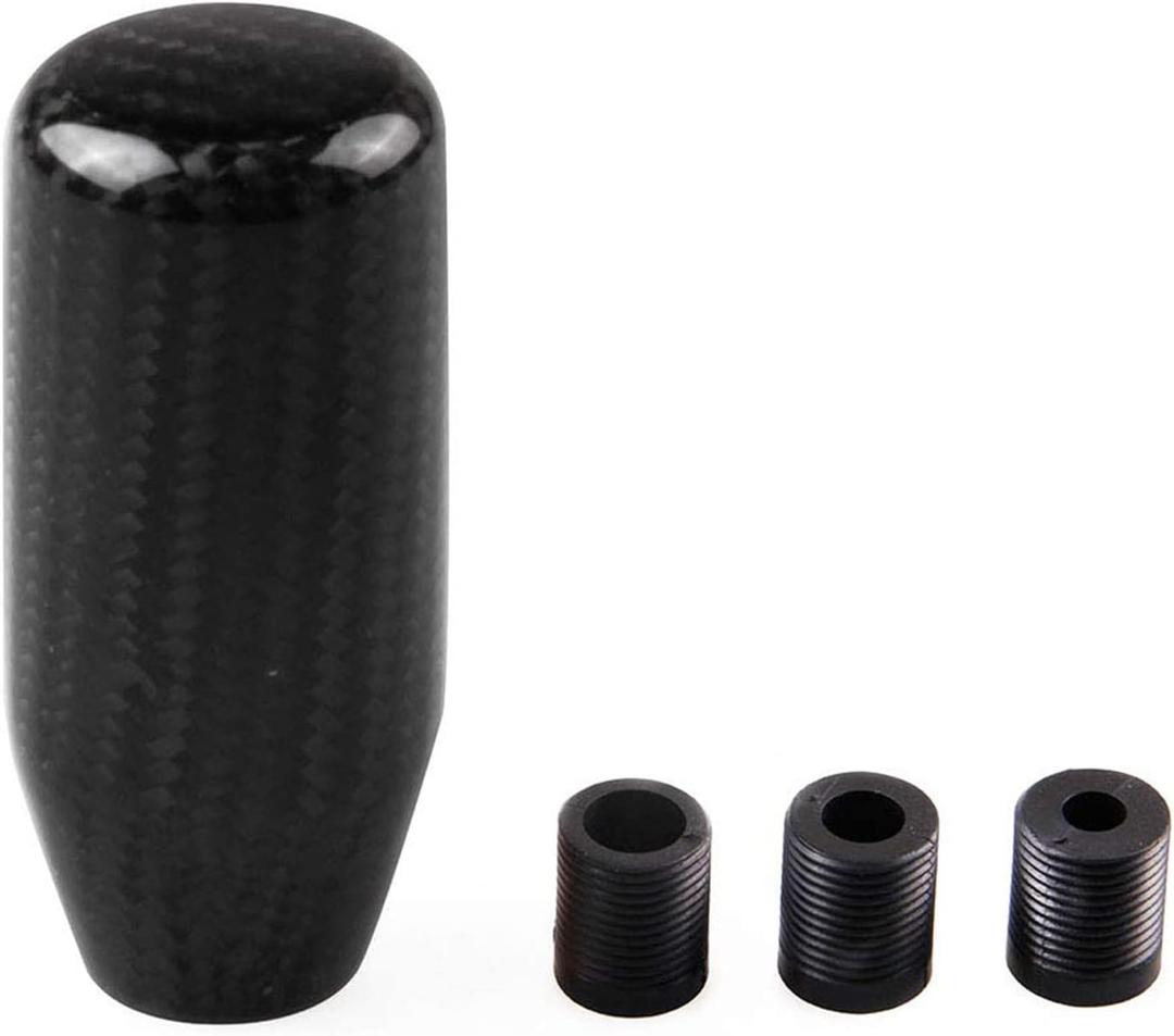 RYANSTAR Universal Gear Shift Style Knob,Car Modified Carbon Fiber Stand Head Manual Transmission Shift Lever Knob Head Wave Stick Shift Knob (Black)