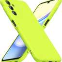for Samsung Galaxy A15 5G Phone Case Silicone, Fluorescent Neon Lime Green Bright Color Matte TPU, Minimalist Ultra Thin Slim Soft Rubber Gel Cute Case for Women Men, Camera Cover Protection