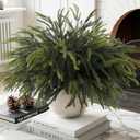 12Pcs Christmas Norfolk Pine Stems, 24'' Long Artificial Evergreen Norfolk Pine Branches, Real Touch Greenery Picks, Faux Floral Branch for Mantel DIY Xmas Home Decoration Indoor Christmas Decor