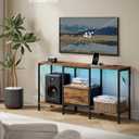 SONGMICS BELLAH Collection - TV Stand for TVs Up to 55 Inches, Media Console Table and Entertainment Center Unit for Living Room, with Shelves and Drawer, Steel, Industrial, Rustic Brown ULGS031K101S, 11.8"D x 44.8"W x 23.6"H