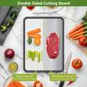 Titanium Cutting Boards for Kitchen, Large 16x11 Inch Pure Titanium and Wheat Straw PP Double Sided Chopping Board, Dishwasher Safe, Easy to Clean, 16.4 inches x 11.4 inches