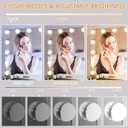 Hansong Black Vanity Mirror with Lights Large Hollywood Vanity Mirror with 15 LED Bulbs Lighted Makeup Mirror 3 Color Lighting Modes for Bedroom