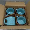 bestone Coffee Mugs Set of 416 oz Large Coffee Mugs, Ceramic Mugs with Handles,Salad,Noodles etc Coffee Mugs, Cups for Coffee Cereal Latte Microwave & Dishwasher Blue