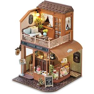 TuKIIE DIY Miniature House Kit with Furniture, 1:24 Scale Creative Room Wooden Mini Dollhouse Plus Dust Proof & Music Movement for Kids Teens Adults(Encounter with Time)