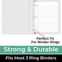 Rosmonde Loose Leaf Paper, 900 Sheets, 6 Pack, Wide Ruled, 8" x 10.5", Bulk Office Filler Sheets, 3 Hole Punched, 150 Sheets/Pack, Wide Ruled for 3 Ring Binder, Filler Notebook Paper, White