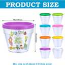 Meanplan 28 Pcs Spring Crafts 16 Spring DIY Flower Pots Paint Your Own Ornament Kit DIY Craft Flower Pot 12 Colorful Markers, Decorate Your Own Home