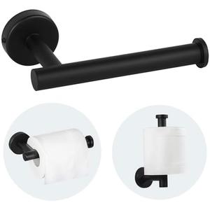 Sotuai Toilet Paper Holder - SUS 304 Stainless Steel Toilet Paper Holder Wall Mount, Toilet Paper Roll Holder for Bathroom, Kitchen, Washroom - Matte Black, Pack of 2