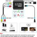 GINGIN RCA to HDMI,AV to HDMI Converter,Composite to HDMI Converter Compatible with WII,PS One,PS2,PS3,STB,Xbox,VHS,VCR,Blue-Ray DVD,with 3.3ft HDMI Cable