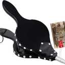 TJ.MOREE Fireplace Bellows Indoor 16"x 6.5" Wood Fire Blower with Hanging Strap, Metal Nozzle, Great Tool for Fireplace, Fire Pit, Wood Stove, BBQ, Outdoor Camping - Black