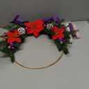 Suncalla 1 Set Advent Wreath with 5 Flameless Candle (Pink Purple White) and Timer Remote Control, 1 Advent Wreath Candle Holder, 1 LED Strings for Holiday Party Decor(Poinsettia,20 Inch)