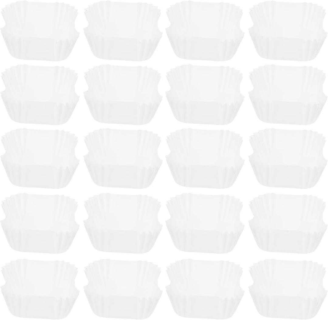 BESTonZON 1000PCS Square Cupcake Pans, White Cupcake Liners, Food Grade Square Papers Liners, Paper Papers for Baking