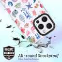 for iPhone 14 Pro Max Case, Tropical Beach Collage Pattern with Flamingos, Military-Grade Drop Protection, Colorful Summery Soft Slim TPU Protective & Camera Protection for Women Girls (OceanCut)