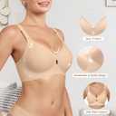 DEANGELMON Bras for Women No Underwire Wireless Push Up Bras - Seamless Full Coverage Bralettes Comfortable Everyday Bra (Beige, XL)