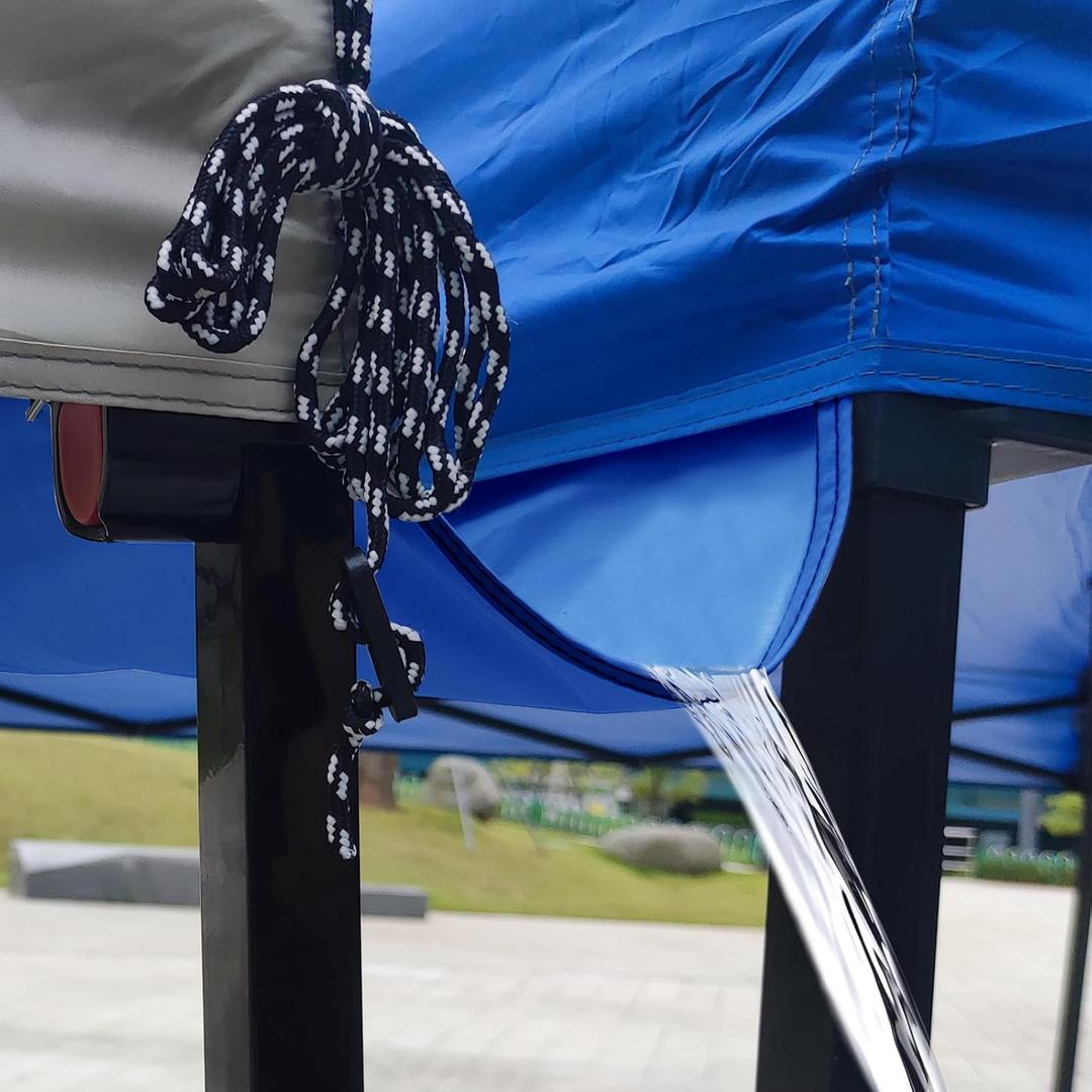 10 Ft Canopy Rain Gutter for Pop Up Canopy, Tent Accessories for Rains, Drainage on Both Sides of Canopy Gutter(Blue)