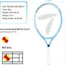 Teloon Kids Tennis Racket, 19"-25" Inch Youth Tennis Racquet with Cover, Junior Tennis Racquet for Kids Children Boys Girls Age 3-12. (Blue, 21)