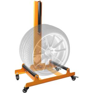 Rolling Wheel Detailing Stand Heavy-Duty Tire Cleaning and Polishing Roller with 3-Way Rotating Rollers for Ceramic Coating, Tire Shine, Car Wheel Wash Garage Accessory for Auto Detailers