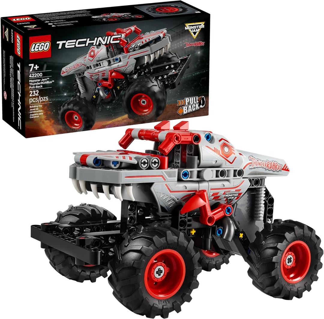 LEGO Technic Monster Jam ThunderROARus Pull-Back Monster Truck Toy - Building Toy for Kids, Boys and Girls, Ages 7+ - Creative Gift Idea for Lovers of Trucks - 42200
