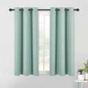 NICETOWN Aqua Blue Kitchen Blackout Short Curtain Panels for Bedroom, 2 Panels, W42 x L45 -Inch, Thermal Insulated Grommet Top Blackout Draperies and Drapes