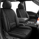 Ahsrnl for Ford Seat Covers F150 2009-2024 2025 2026 & F250 F350 F450 2017-2026 XL XLT Lariat Platinum and More Trims Seat Protectors with Lumbar Support(2PCS Front, Black)