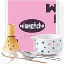 Matcha Whisk Set with Stars - 6 Piece Ceramic Matcha Set with a Bowl, Whisk, Stand, Spoon and Sifter - Designed in the UK - Gift Set