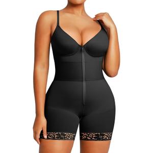 SHAPELLX Women Bodysuit Tummy Control Shapewear Bodysuit Body Shaper Tummy Control Butt Lifting Shapewear (Black, XLarge)