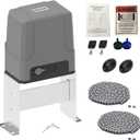 Fast Automatic Sliding Gate Opener Kit Driveway Security Gate Operator Kit with Infrared Sensor for Slide Gates up to 1100 pounds or 39 feet GT1100DC-GREY-NEW (Grey)