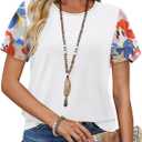 WIHOLL Womens Summer Tops Trendy Ruffle Sleeve Shirts Casual Chiffon Blouses Beach Vacation Clothes (White, S)