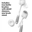 OXO Tot Bottle Brush with Nipple Cleaner and Stand Gray, 2-Pack