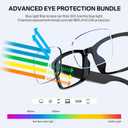 GenXenon Smart Glasses for Men & Women, Clear Blue Light Glasses, Bluetooth Glasses with Speaker, Intelligent Touch & Voice Assistant, Compatible with iOS/Android, Audio Eyeglasses for Gaming/Working
