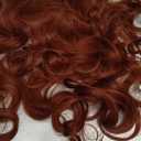 Clip In Hair Extensions One Piece 24 Inch Long Curly Synthetic Wavy Hair Extensions Clips Ins Natural Fluffy Clip On Extension Hair Pieces Thickened Hair Extension Clips for Women Copper Red