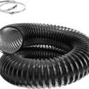 Flexible 6-Inch Aluminum Ducting, Dryer Vent Hose, Heavy-Duty Three-Layer Protection, 25-Feet Long for Heating Cooling Ventilation and Exhaust, Black