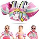 Vvinca Separable Toddler Swim Vest Fit 22-66 Lbs2-6 Years| 3 in 1 Toddler Floaties Pool Float & Arm Bands Boys and Girls, Adjustable Sturdy Safety for 2 3 4 5 6 Year