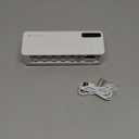 UV Toothbrush Sanitizer Holder for Bathrooms, 5+1+1 Slots Toothbrush Sanitizer and Holder, Rechargeable Cordless Wall Mounted Tooth Brush Holder with Heating Functions, No Drilling (White)