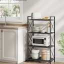 SONGMICS 4-Tier Metal Storage Rack, Shelving Unit with X Side Frames, Dense Mesh, 12.6 x 23.6 x 44.3 Inches, for Entryway, Kitchen, Living Room, Bathroom, Industrial Style, Ink Black UBSC164B01
