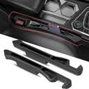 Car Seat Gap Filler 2Pack, Inserts Between Seats Console with Organizer Storage Upgraded Phone Holder Car Side Seat Gap Fillers Cars Front Seats Fill Plug Car Essentials for Vehicle SUV Truck (Black)