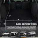Bulldogology Cargo Mesh SUV Cargo Liner for Dogs Waterproof Heavy Duty Pet Trunk Protector, 55 x 106 with Mesh Window & 60/40 Split Fit (XL, Black)