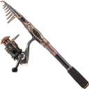PLUSINNO Fishing Rod and Reel Combos Carbon Fiber Telescopic Fishing Pole with Reel Combo Sea Saltwater Freshwater Kit Fishing Rod Kit (6.89 ft)