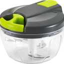 Multi-Function Manual Food Chopper & Processors with Handle and Cover,Vegetable Chopper Shredder,Garlic Press,Suitable for Onions Garlic Peppers Carrots Gingers Fruits,Ideal Gift for Kitchen(Green) (500ml)