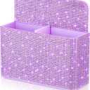 Purple Bling Magnetic Pen Holder for Refrigerator, Women Girls Locker Accessories, Marker Holder for Whiteboard, Sparkly Gift Desk Organizer for School Office Supplies(Medium, Rhinestone)