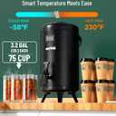 WantJoin Insulated Beverage Dispenser - 1-pack Thermal Hot and Cold Drink Dispenser with Spigot, Stainless Steel Premium 12 L/3.2 Gallon for Coffee & Hot tea,Cold Milk,Water,Juice (Black) 