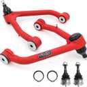 2-4" Lift Front Upper Control Arms for 2007-2018 Chevy Silverado GMC Sierra 1500, 2007-2013 Avalanche, 2007-2014 Suburban 1500, Tahoe, Yukon/XL, Escalade/ESV, 2 Replacement Ball Joints, Wrinkle Red