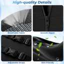 Lumbar Support Pillow for Office Chair Back Support - Memory Foam Lumbar Pillow for Car or Gaming Chair, Ergonomic Back Cushion with Adjustable Strap for Long-Hour Sitting (Black)