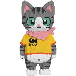 Cute Tuxedo Cat Animal Micro Building Blocks Set (16879Pieces), Big Cat Building Blocks Kit.Cat Lover Gifts for Adults and Kids,Boys & Girls Age 8+