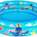 3 Rings Kiddie Pool for Toddler, 48”X12”，Kids Swimming Pool, Inflatable Baby Ball Pit Pool, Small Infant Pool (Blue)
