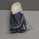 LeIsfIt Slippers for Women Wide Diabetic Slippers Adjustable Memory Foam House Slipper Warm Slip on House Shoes with Non-slip Sole Indoor Outdoor Navy Size 38