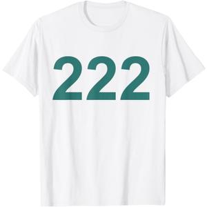 Number 222 in Green Font on Light Background Fun Halloween T-Shirt