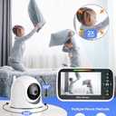 GoodBaby Baby Monitor with Camera and Audio - No WiFi, Remote Pan-Tilt-Zoom, Night Vision, Temperature Sensor, 2-Way Talk, 8 Lullabies, 30-Hour Battery Life960ft Long Range