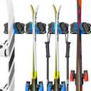 Ski & Snowboard Wall Rack, Ski Wall Mount & Ski Rack Wall Mount for Garage Space-Saving, Winter Gear Organizer, Fits Any Ski or Snowboard, Nonslip Ski Holders, Garage Organization, 4 Pack