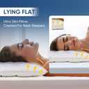 MINUPWELL Ultra Flat Pillows for Sleeping Thin, 7D High Support 2.5 inch Height Ultra Thin Pillows,Slim Bed Pillows for Stomach Sleeper,Standard Size -18x26 in, White