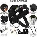 GurZinn Neck Harness Trainer - Adjustable 40" (100cm) Heavy Duty Rope & Neoprene Padding | Improve Neck Strength & Reduce Neck Pain | Gym & Home Use